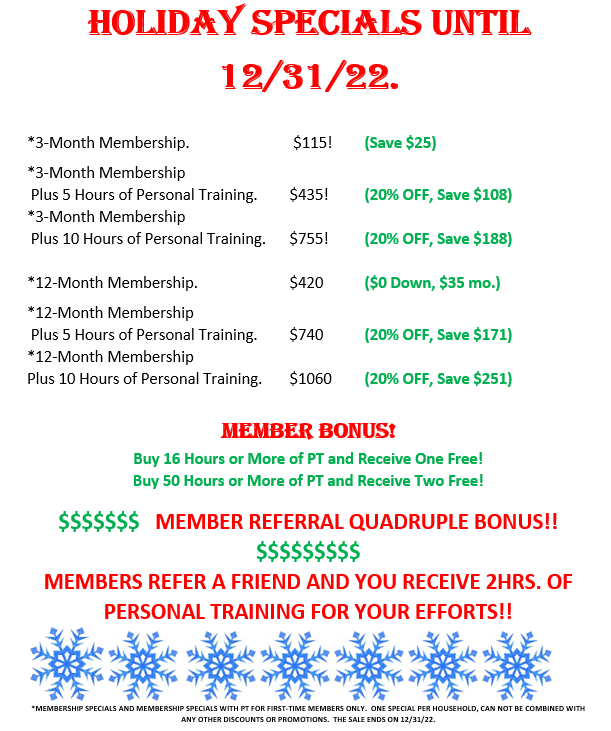 Hurry Holiday Specials Until 12/31/22